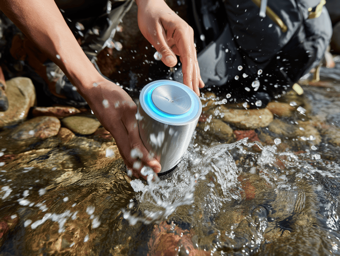 Thermal bottle in water